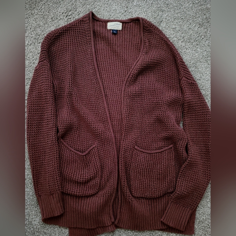 Burgundy Sweater Cardigan